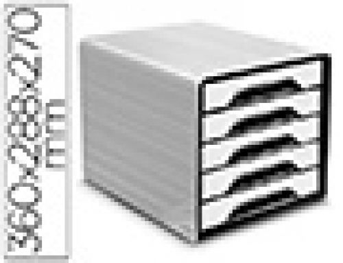 Blocos classificadores de secretaria cep 5 gavetas branco/preto 360x288x270 mm , Cep , 150850 , 3462159010519